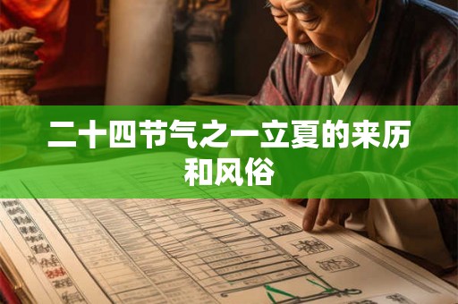 二十四节气之一立夏的来历和风俗