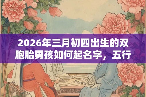 2026年三月初四出生的双胞胎男孩如何起名字，五行属什么