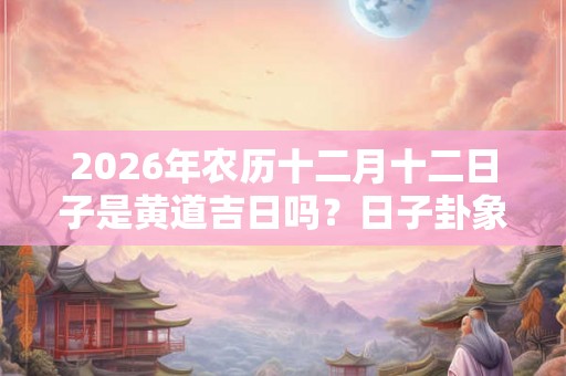 2026年农历十二月十二日子是黄道吉日吗？日子卦象好吗？