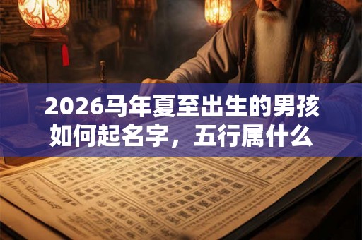 2026马年夏至出生的男孩如何起名字，五行属什么