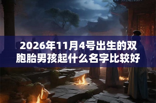 2026年11月4号出生的双胞胎男孩起什么名字比较好，五行属什么