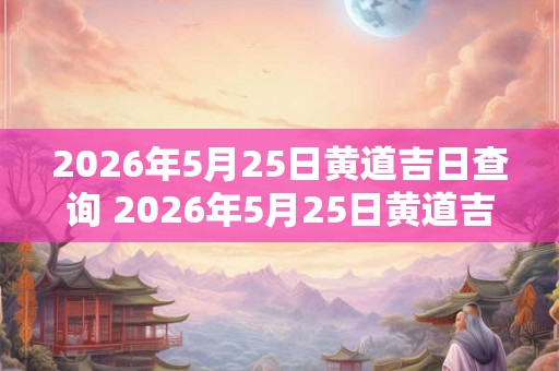 2026年5月25日黄道吉日查询 2026年5月25日黄道吉日是哪天