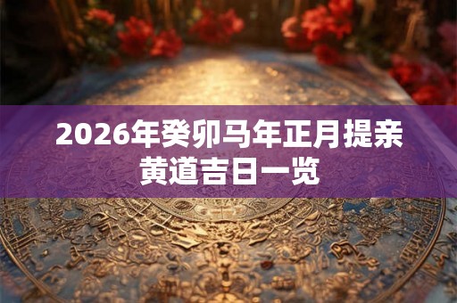 2026年癸卯马年正月提亲黄道吉日一览