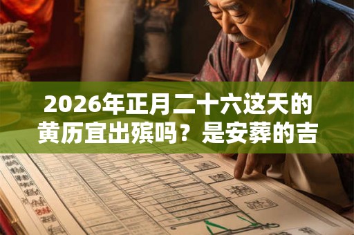 2026年正月二十六这天的黄历宜出殡吗?是安葬的吉日吗? 2026年正月二十六这天的黄历宜出殡吗?是安葬的吉日吗?