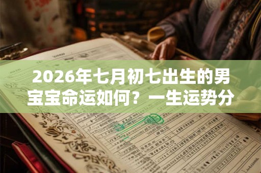 2026年七月初七出生的男宝宝命运如何？一生运势分析