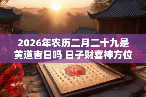 2026年农历二月二十九是黄道吉日吗 日子财喜神方位