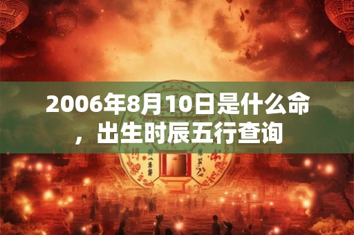 2006年8月10日是什么命，出生时辰五行查询