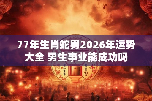 77年生肖蛇男2026年运势大全 男生事业能成功吗
