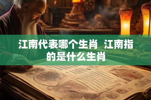 江南代表哪个生肖  江南指的是什么生肖