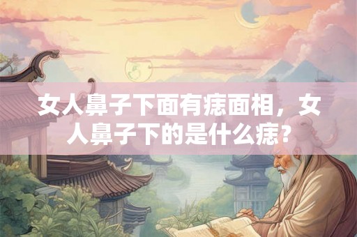 女人鼻子下面有痣面相，女人鼻子下的是什么痣？