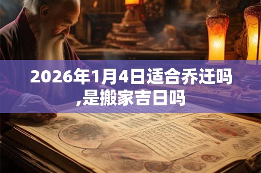 2026年1月4日适合乔迁吗,是搬家吉日吗
