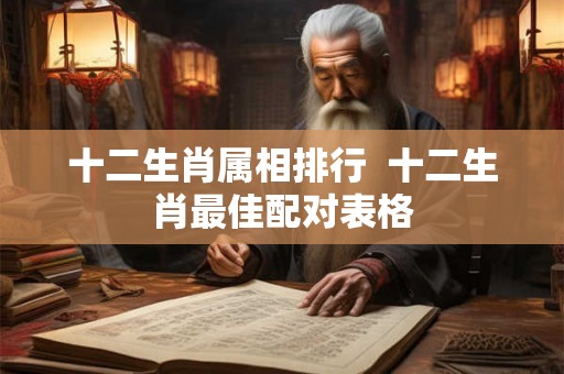 十二生肖属相排行  十二生肖最佳配对表格