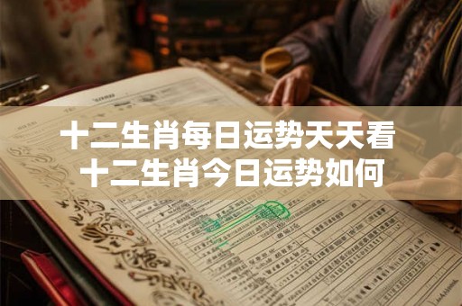 十二生肖每日运势天天看 十二生肖今日运势如何