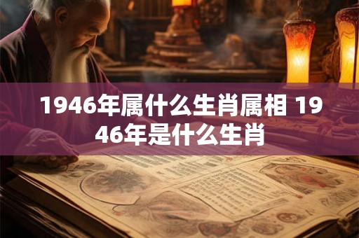 1946年属什么生肖属相 1946年是什么生肖 1946年属什么生肖属相 1946年是什么生肖