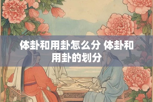 体卦和用卦怎么分 体卦和用卦的划分