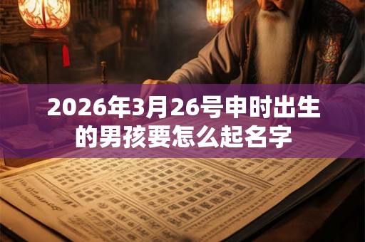 2026年3月26号申时出生的男孩要怎么起名字
