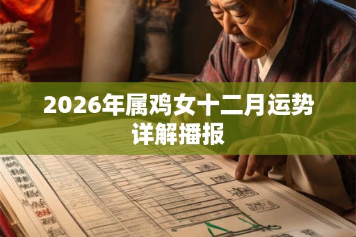 2026年属鸡女十二月运势详解播报