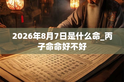 2026年8月7日是什么命_丙子命命好不好