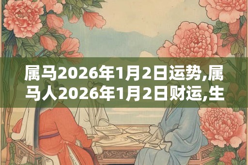 属马2026年1月2日运势,属马人2026年1月2日财运,生肖马2026年1月2日运势