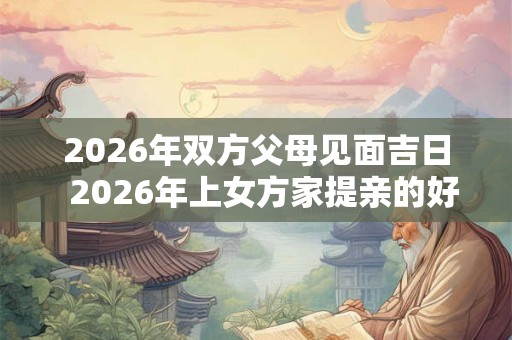 2026年双方父母见面吉日  2026年上女方家提亲的好日子