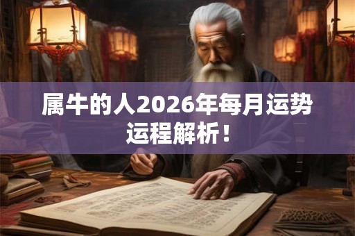 属牛的人2026年每月运势运程解析! 属牛的人2026年每月运势运程解析!