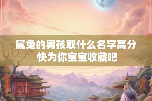 属兔的男孩取什么名字高分 快为你宝宝收藏吧