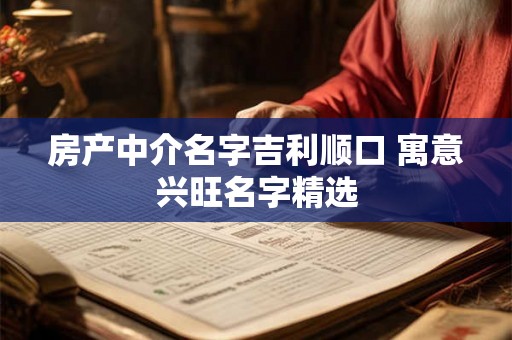 房产中介名字吉利顺口 寓意兴旺名字精选