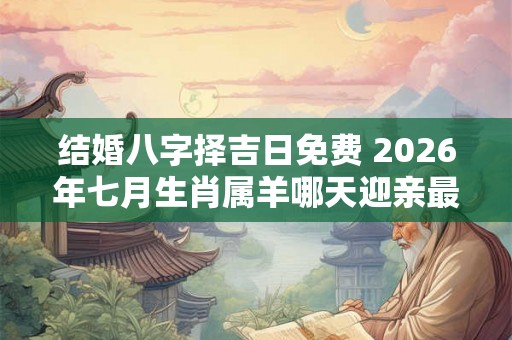 结婚八字择吉日免费 2026年七月生肖属羊哪天迎亲最吉利