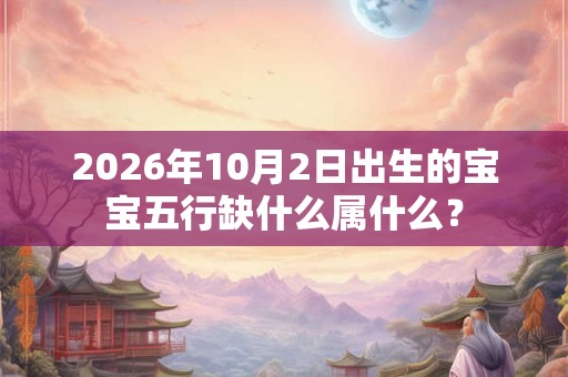 2026年10月2日出生的宝宝五行缺什么属什么? 2026年10月2日出生的宝宝五行缺什么属什么?