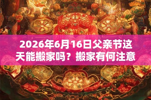 2026年6月16日父亲节这天能搬家吗？搬家有何注意事项？