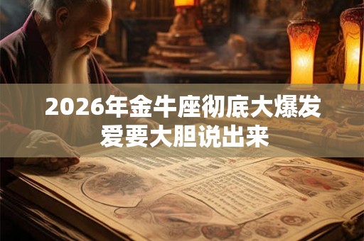 2026年金牛座彻底大爆发 爱要大胆说出来 2026年金牛座彻底大爆发 爱要大胆说出来