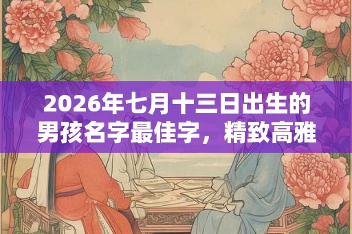 2026年七月十三日出生的男孩名字最佳字，精致高雅的名字