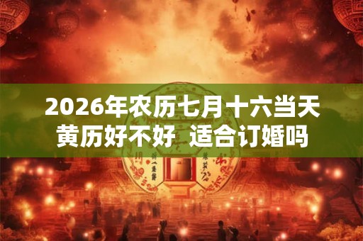 2026年农历七月十六当天黄历好不好  适合订婚吗