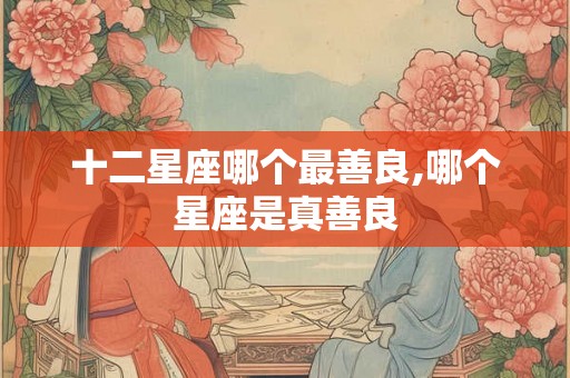 十二星座哪个最善良,哪个星座是真善良