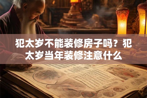 犯太岁不能装修房子吗？犯太岁当年装修注意什么