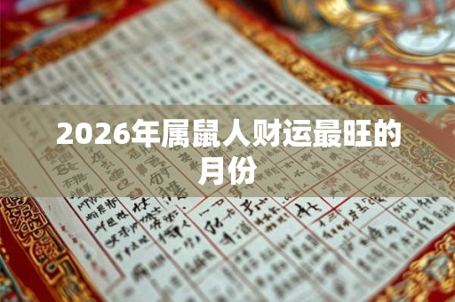 2026年属鼠人财运最旺的月份