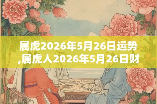 属虎2026年5月26日运势,属虎人2026年5月26日财运,生肖虎2026年5月26日运势