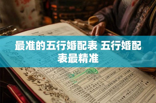 最准的五行婚配表 五行婚配表最精准