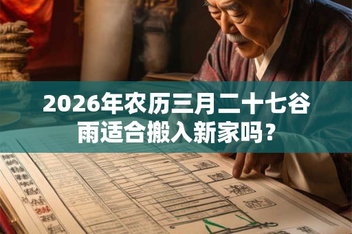 2026年农历三月二十七谷雨适合搬入新家吗？