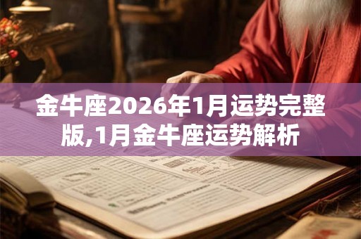 金牛座2026年1月运势完整版,1月金牛座运势解析