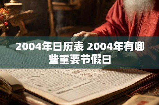 2004年日历表 2004年有哪些重要节假日