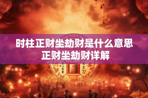 时柱正财坐劫财是什么意思 正财坐劫财详解 时柱正财坐劫财是什么意思 正财坐劫财详解