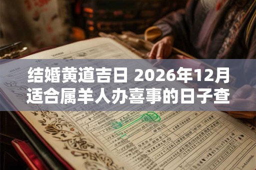 结婚黄道吉日 2026年12月适合属羊人办喜事的日子查询 结婚黄道吉日 2026年12月适合属羊人办喜事的日子查询
