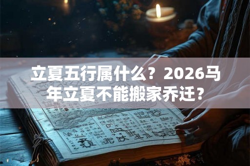 立夏五行属什么?2026马年立夏不能搬家乔迁? 立夏五行属什么?2026马年立夏不能搬家乔迁?