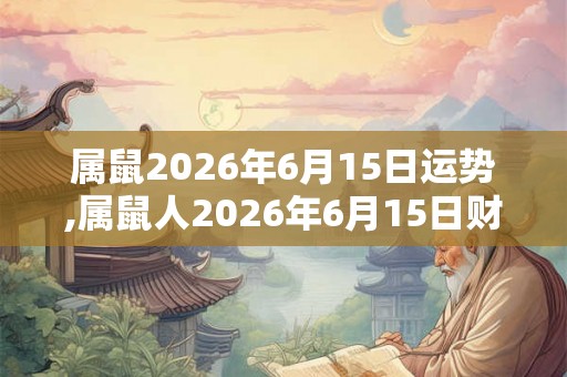 属鼠2026年6月15日运势,属鼠人2026年6月15日财运,生肖鼠2026年6月15日运势