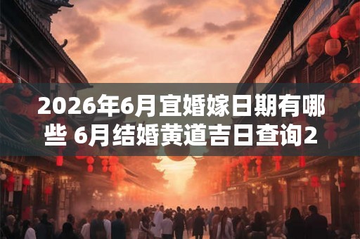 2026年6月宜婚嫁日期有哪些 6月结婚黄道吉日查询2026 2026年6月宜婚嫁日期有哪些 6月结婚黄道吉日查询2026