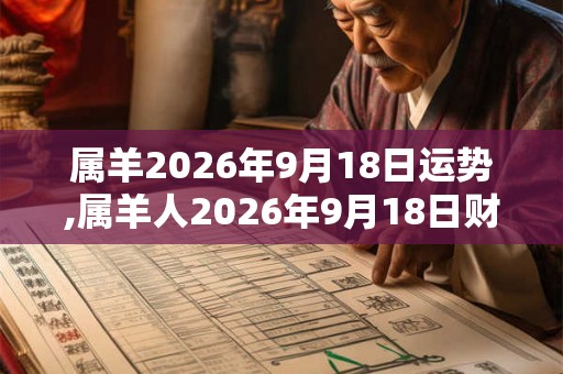 属羊2026年9月18日运势,属羊人2026年9月18日财运,生肖羊2026年9月18日运势