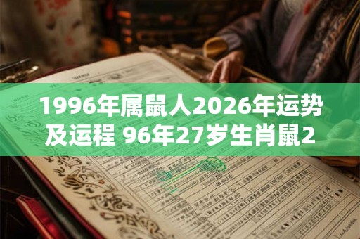 1996年属鼠人2026年运势及运程 96年27岁生肖鼠2026年每月运势