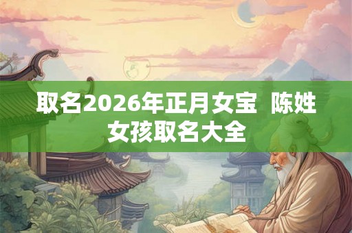 取名2026年正月女宝  陈姓女孩取名大全