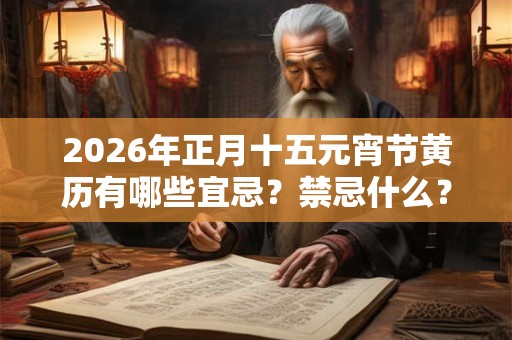 2026年正月十五元宵节黄历有哪些宜忌？禁忌什么？